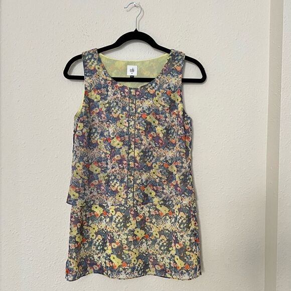 Cabi Positano Floral Print Tiered Tunic Blouse Top Size XS - Picture 4 of 7